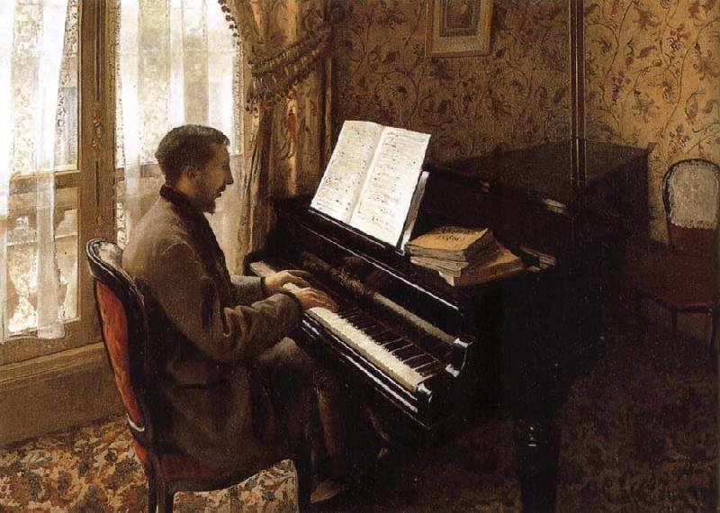 Gustave Caillebotte The young man plays the piano oil painting image